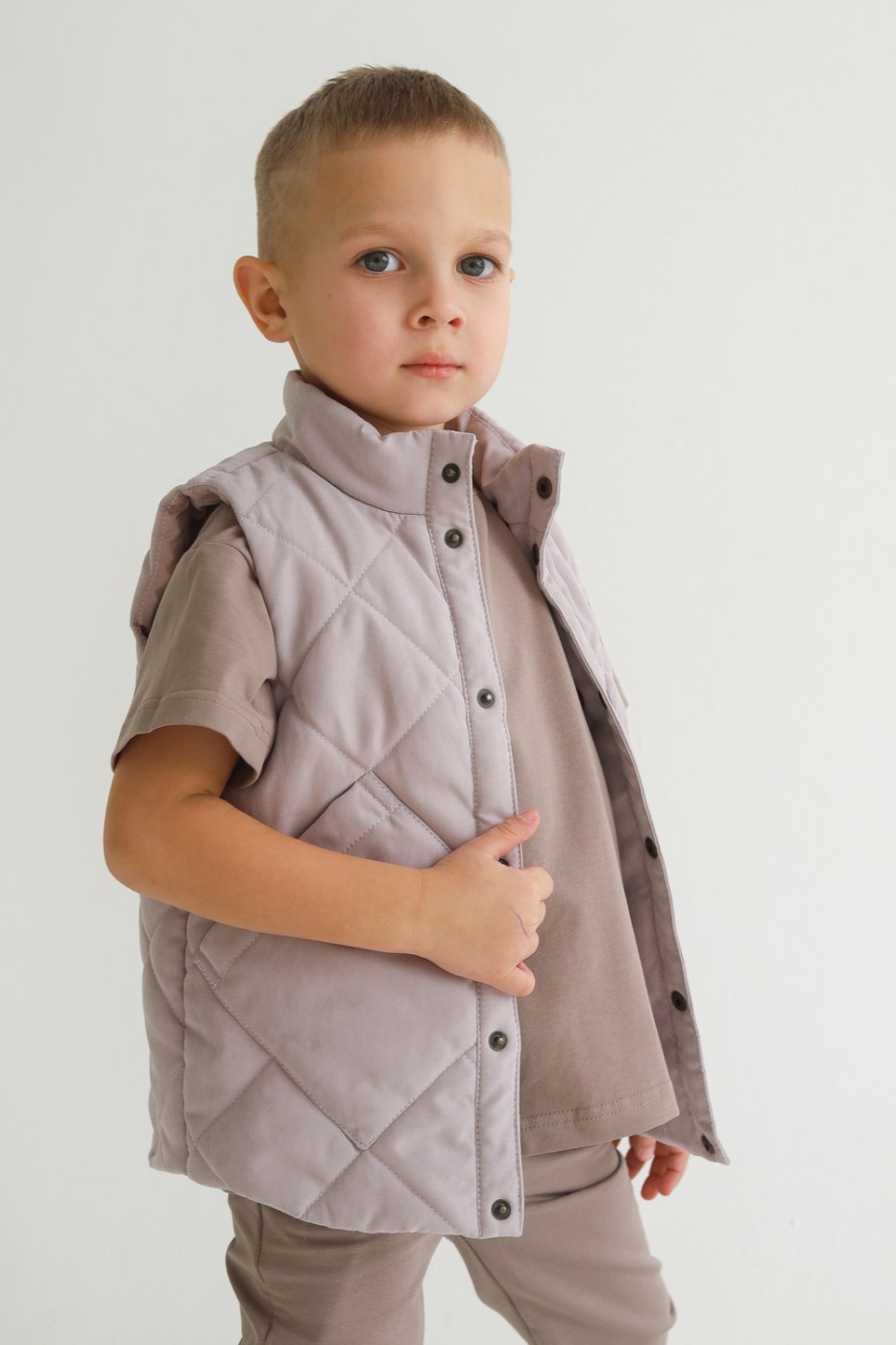 Жилет MINIDINO В-Ж-003/ДЖилет утепленный детский Cargo фарфор - фото 3