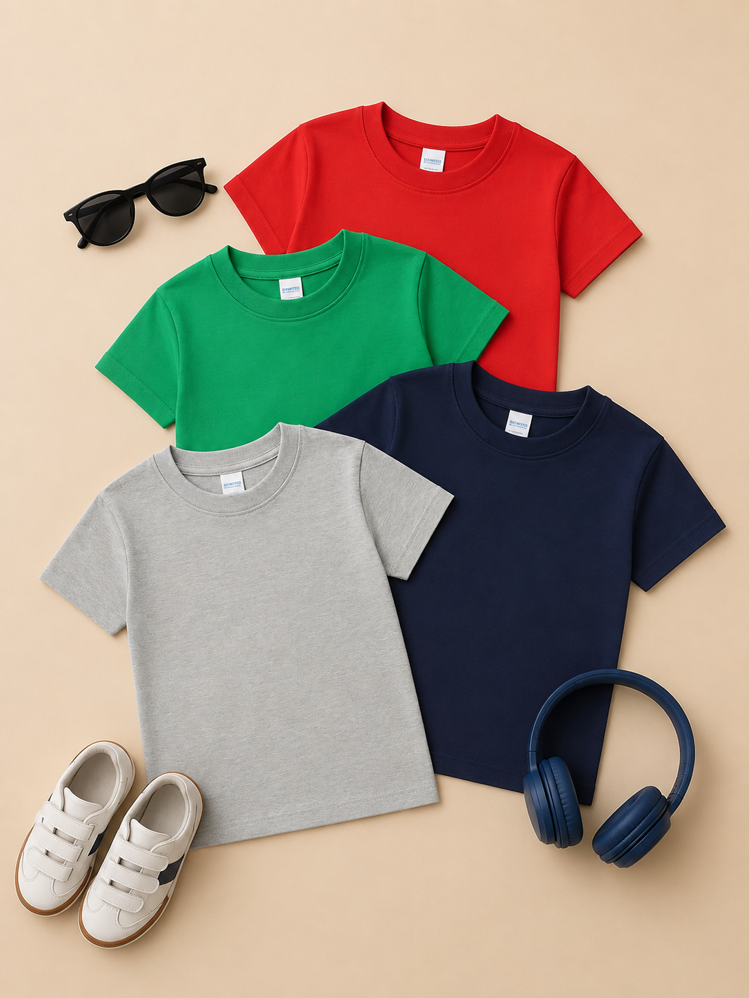 Футболка 4 шт BONITO KIDS Футболки КП №1 BK0165 BK0166 BK0169 СМТСКЗ - фото 1