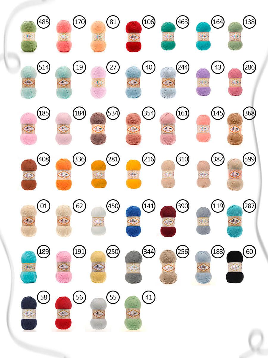 Пряжа для вязания Alize baby best бамбук акрил с эффектом антипиллинг 100 г 240 м 250 светлый лимон 5 мотков - фото 2