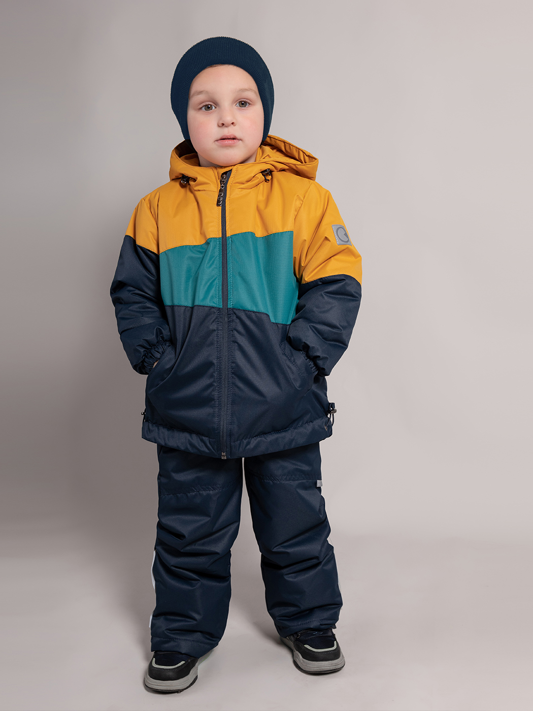 Куртка и брюки LEO 5019В_горчичный+синий - фото 1