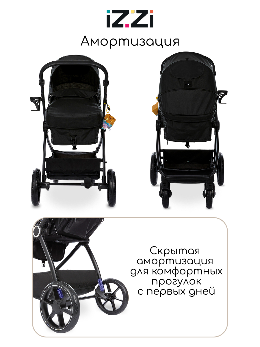 Коляска трансформер iZZi Универсальная черный - фото 5