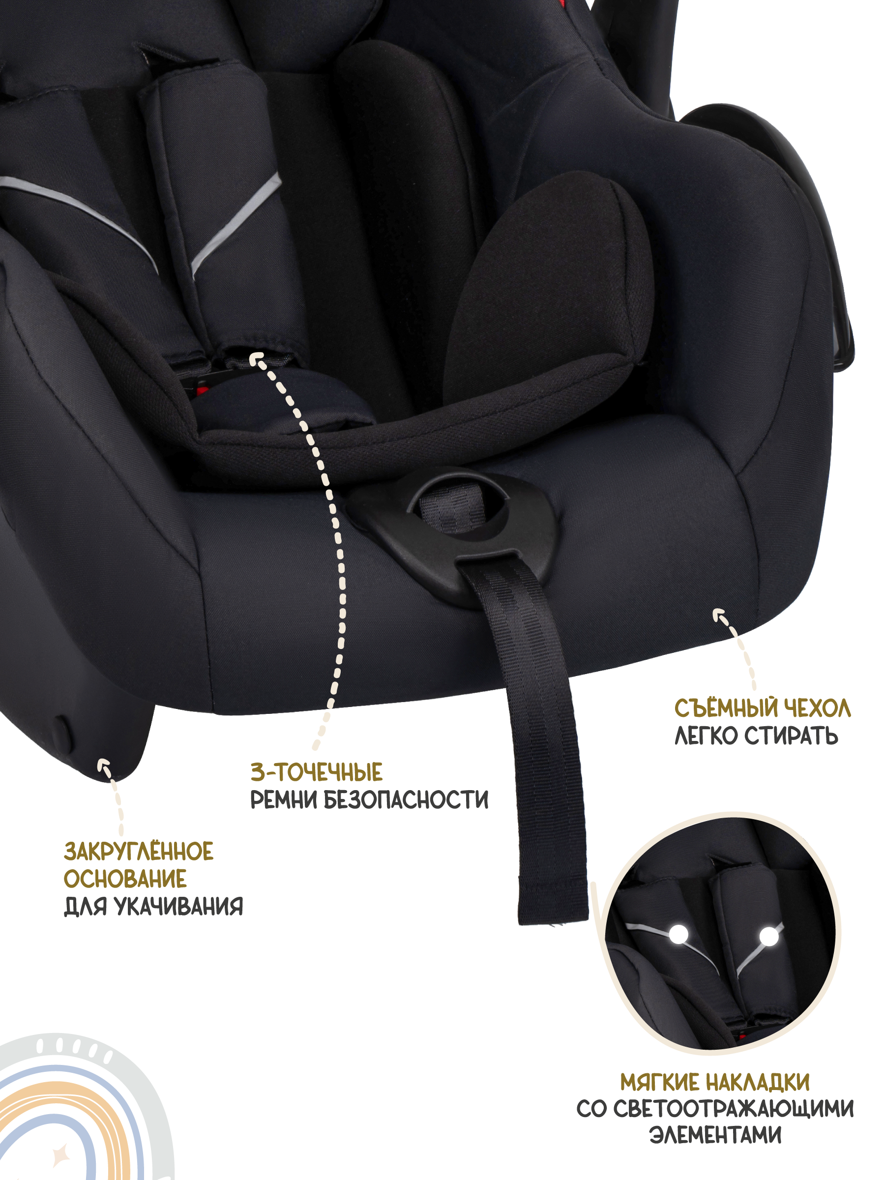 Коляска 3в1 JOVOLA Swift Plus черный - фото 7