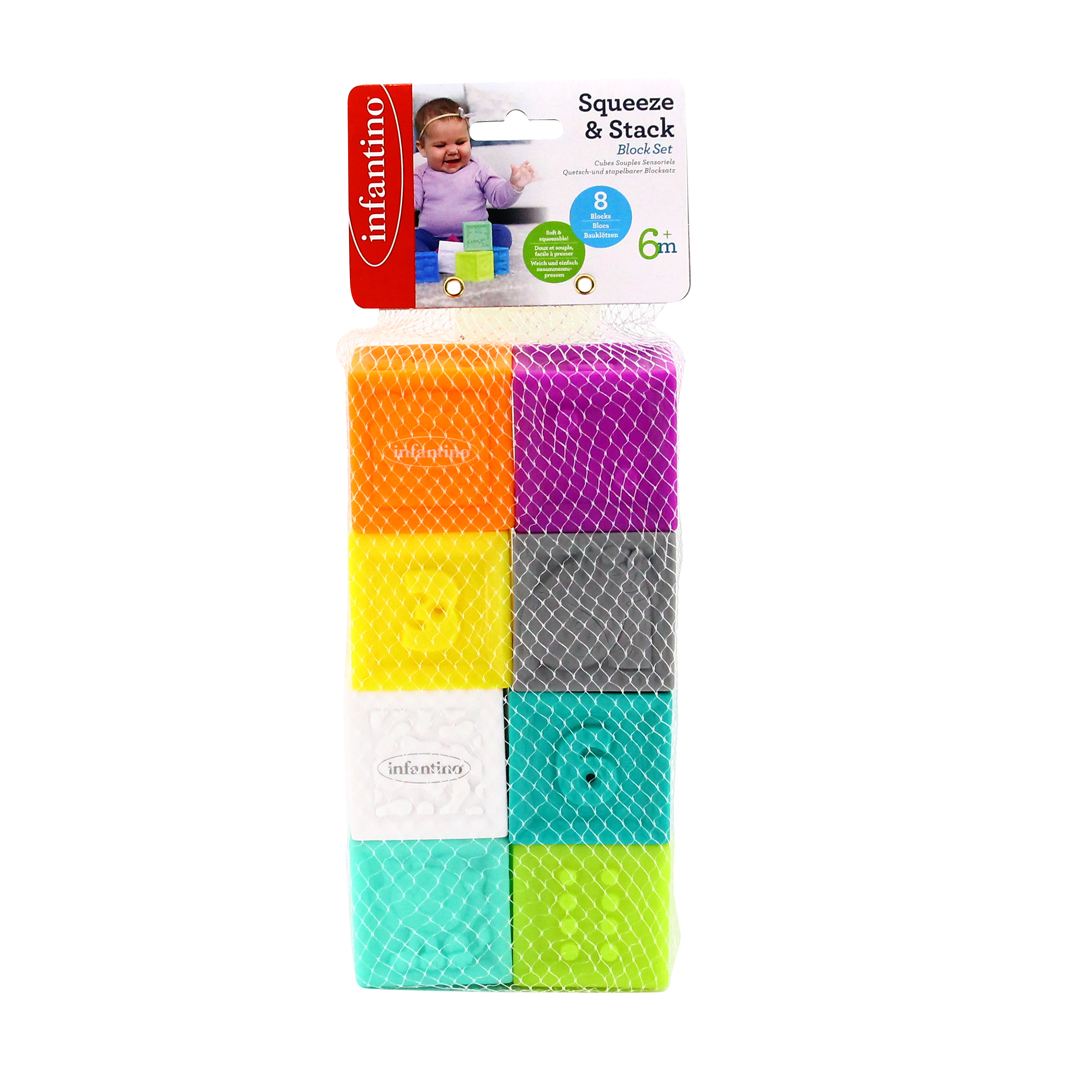 Игрушка INFANTINO кубики развивающие Squeeze and Stack - фото 2