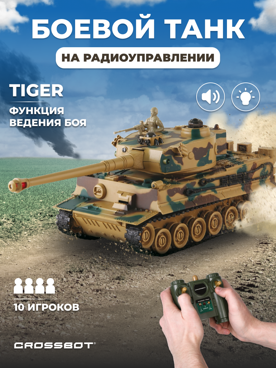 Танк РУ CROSSBOT TIGER 1:24 - фото 1