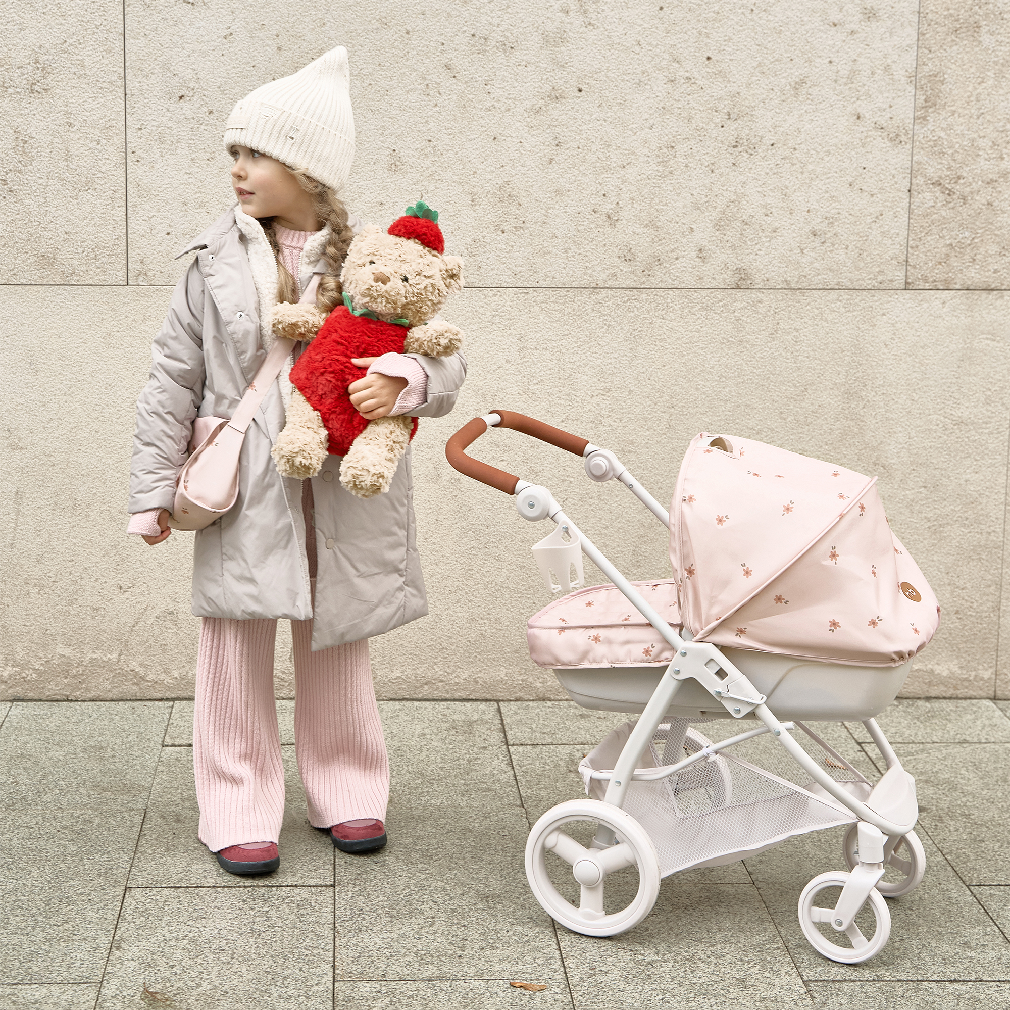 Прогулочная коляска для кукол Happy Baby 331956_pink (flowers) - фото 14