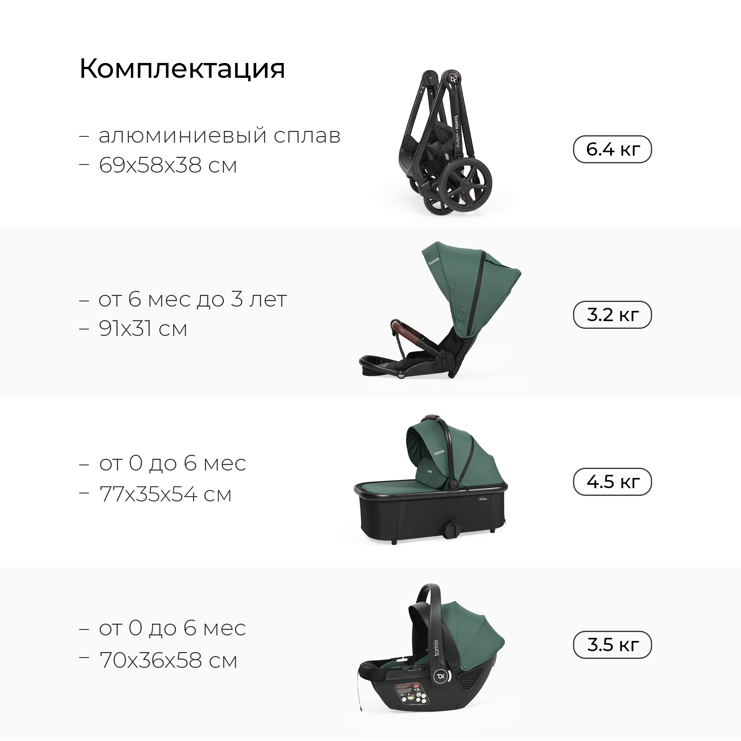 Коляска 3в1 Tomix Selena - фото 23