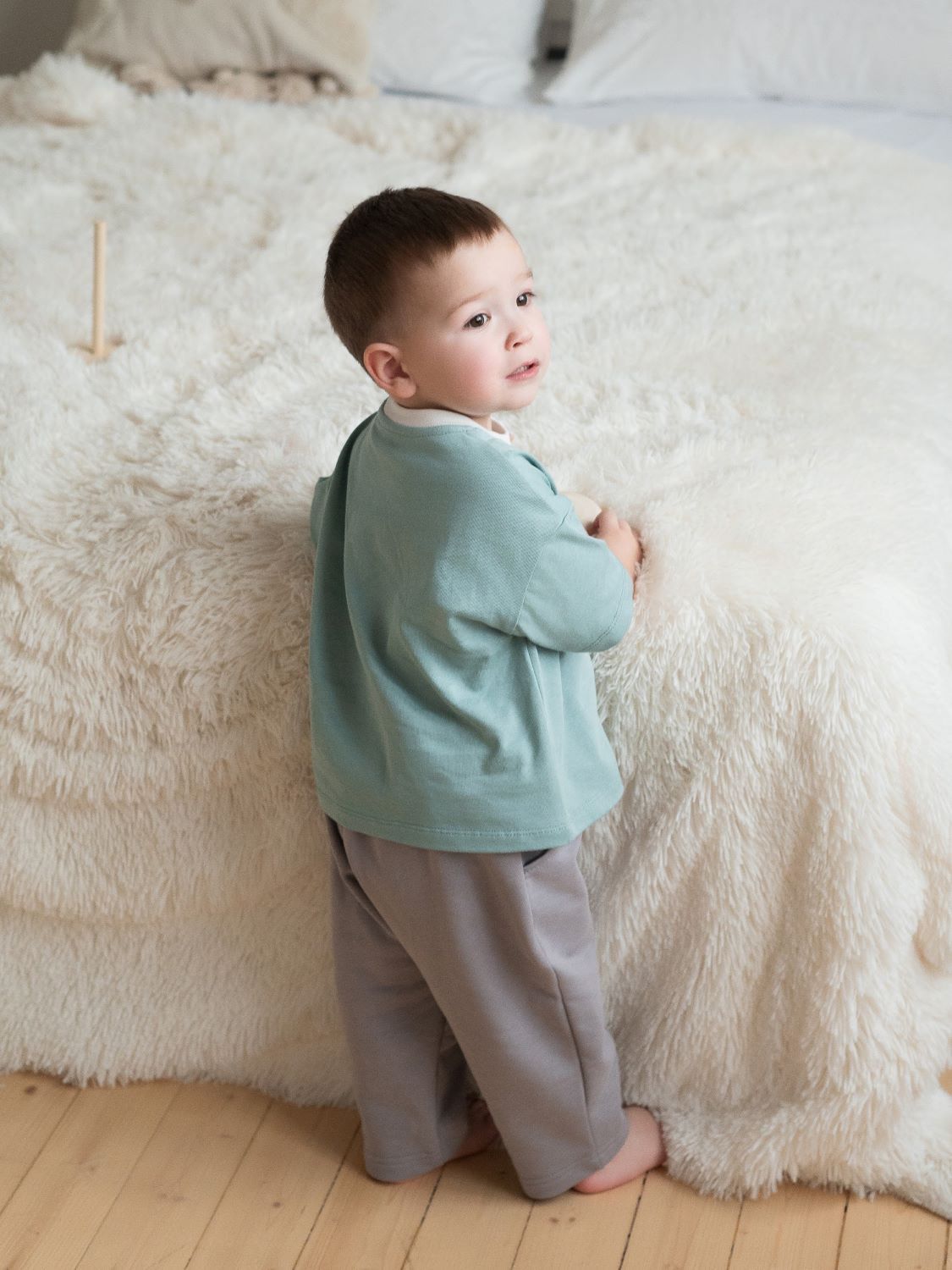 Брюки 4 сыночка штан/футер/сер/80 - фото 13