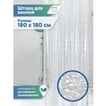 Штора для ванной "Кристалл" 3D VILINA с люверсами 180х180 см