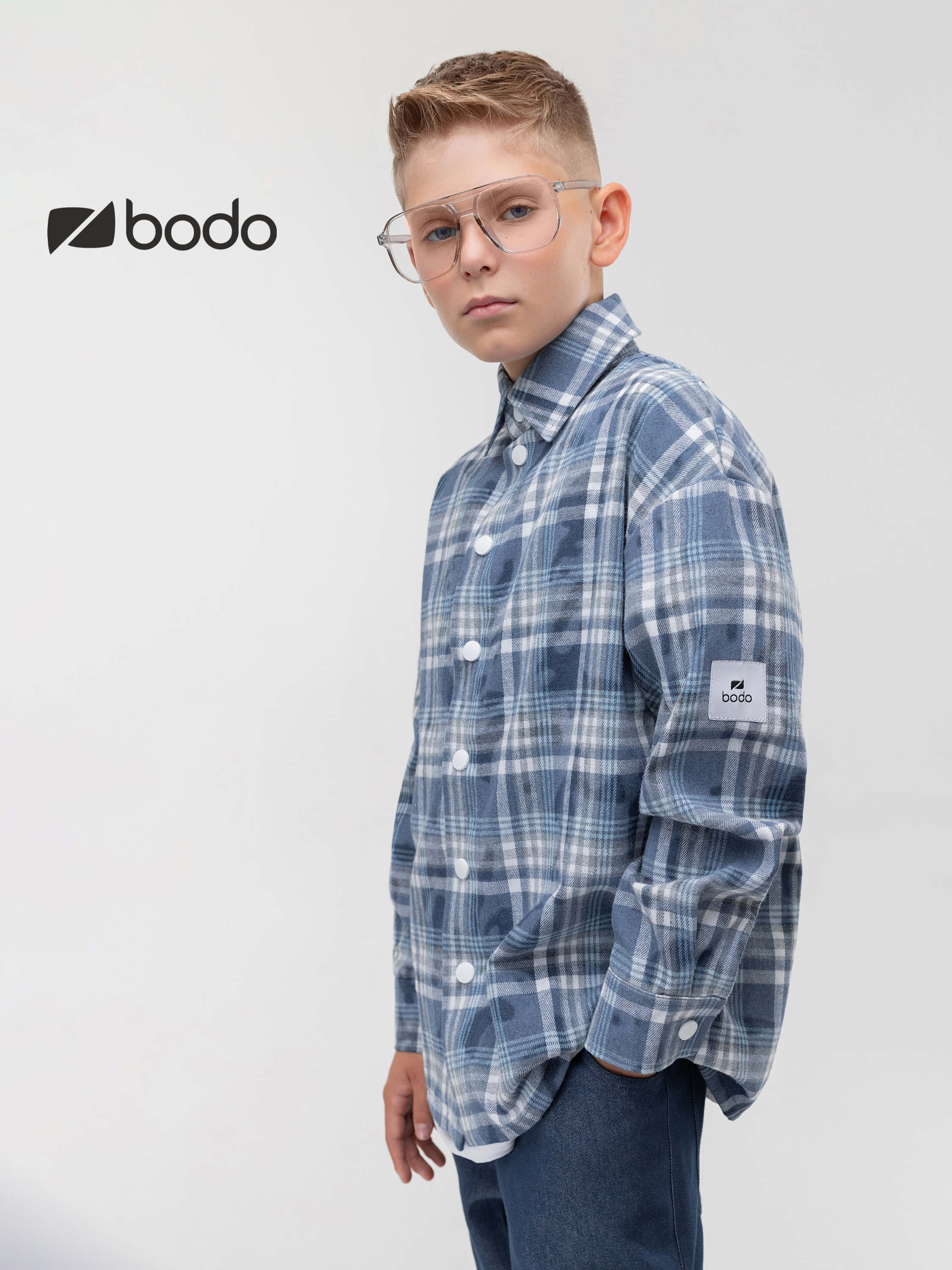 Рубашка Bodo 38-30МU_серо-синий - фото 3