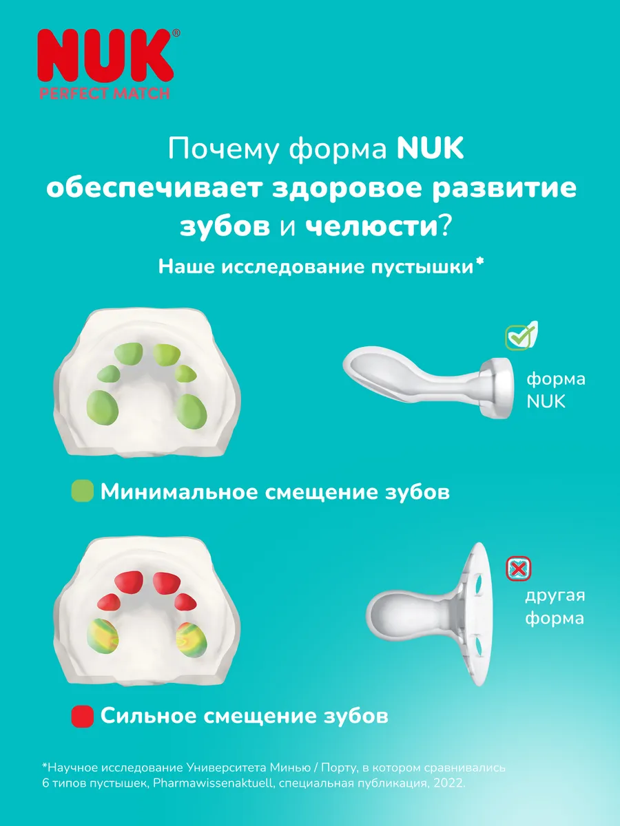 Пустышка Nuk силикон ортодонтическая от 0 мес. 2 шт. - фото 8