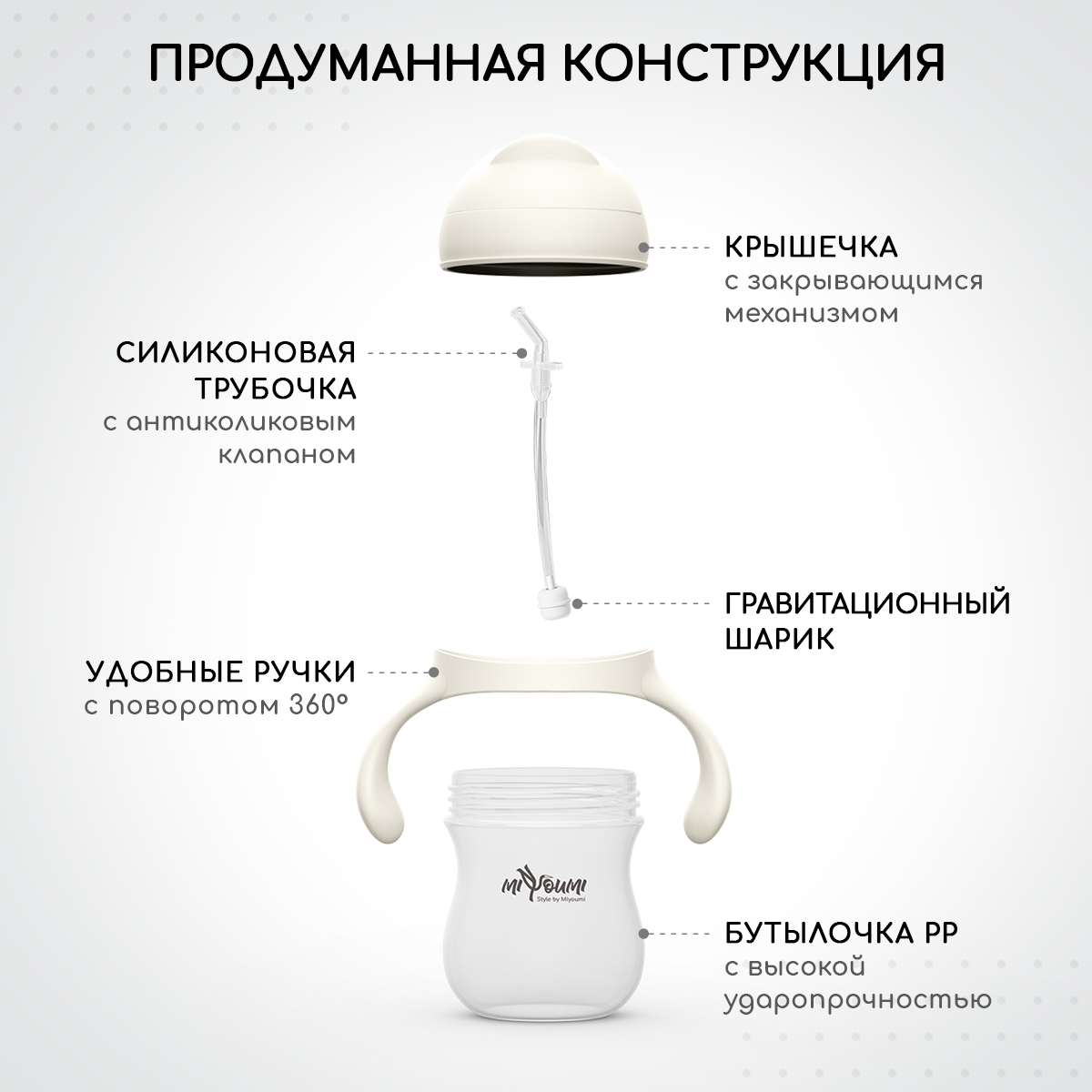 Поильник Miyoumi Standard/Essential 280 мл - фото 3