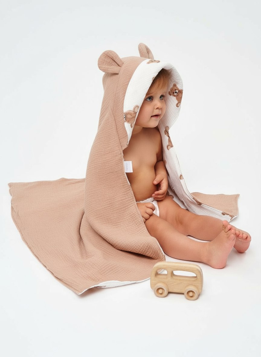 Полотенце Loo-Loo мишкиушки 95 x 95 см 1 шт. - фото 1