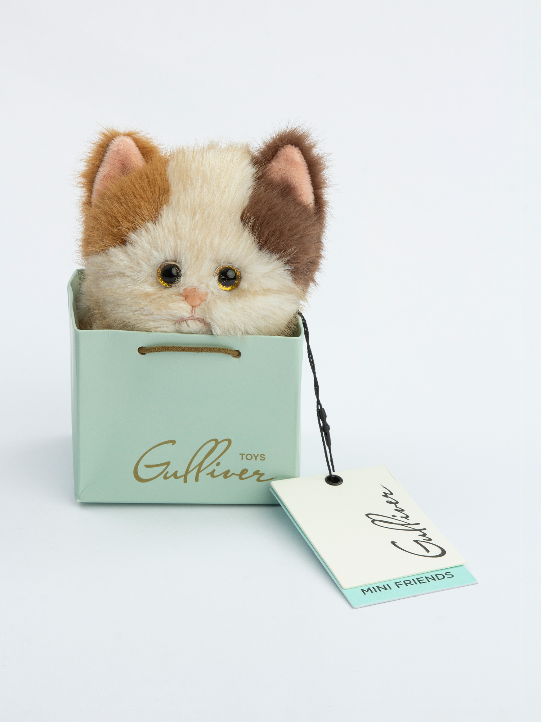 Мягкая игрушка GULLIVER toys Котик бело-коричневый, 15 см - фото 5