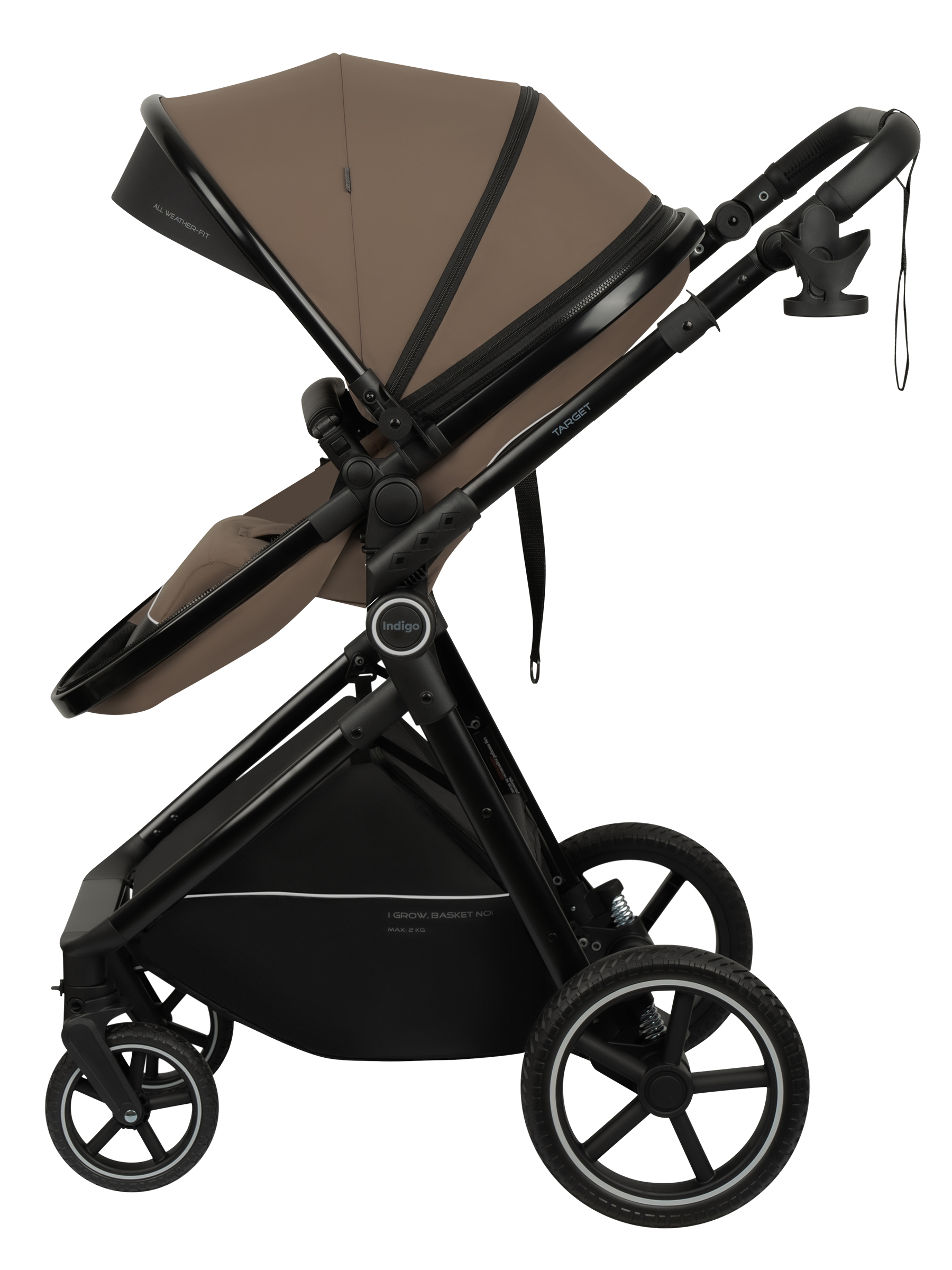 Коляска трансформер Indigo TARGET 3в1 темно-бежевый - фото 26