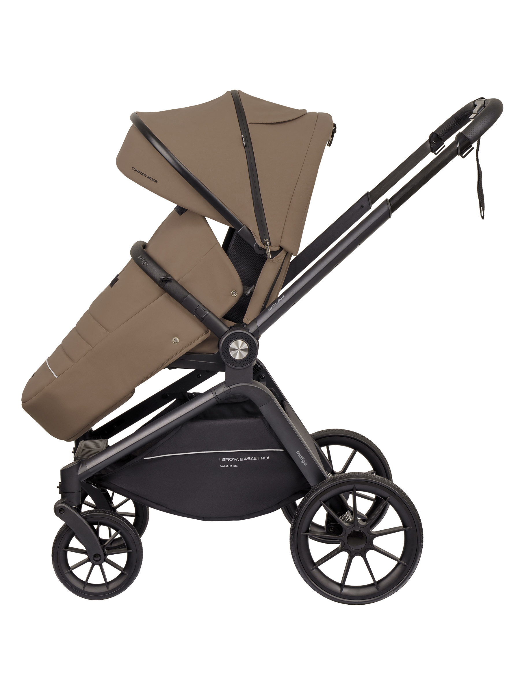 Коляска 2в1 Indigo Solar темно-бежевый - фото 11