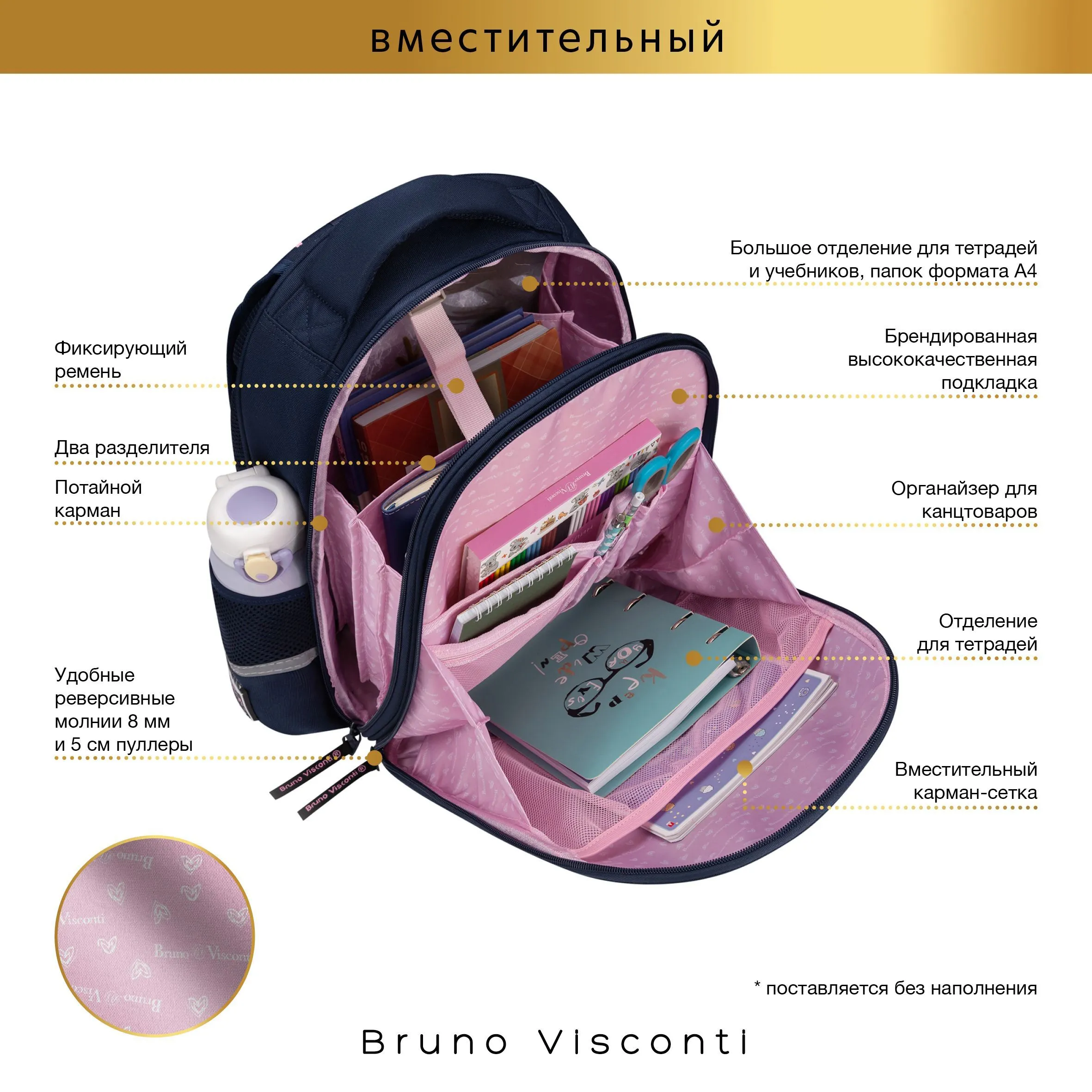Рюкзак Bruno Visconti Сладкое настроение синий - фото 4