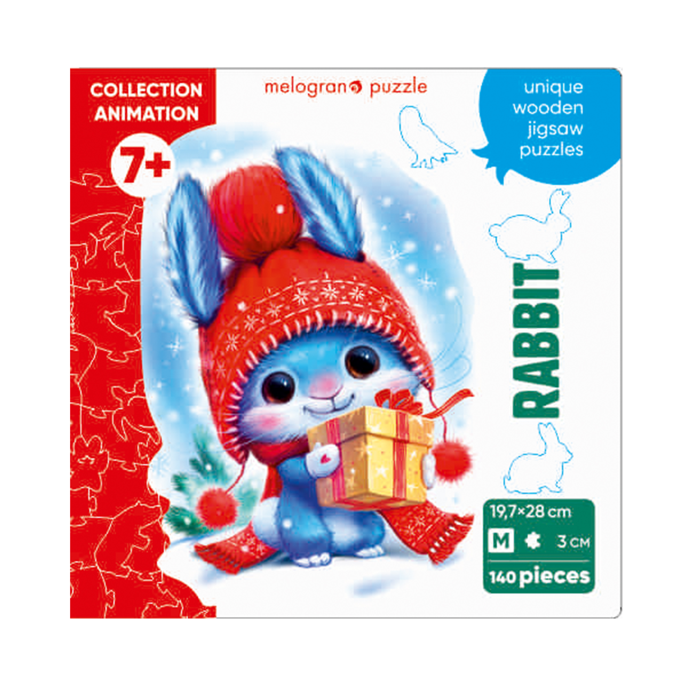 Пазл 1TOY Новогодний кролик деревянный - фото 1