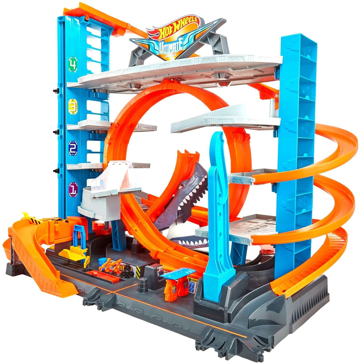Гараж Hot Wheels Невообразимый гараж с лифтом, многоуровневый, с пусковой установкой FTB69 - фото 1