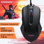 Мышь проводная Sonnen для компьютера и ноутбука 800-2400dpi Led-подсветка