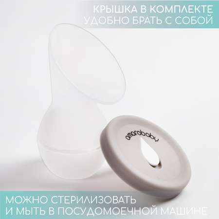 Силиконовый молокоотсос AmaroBaby с крышкой