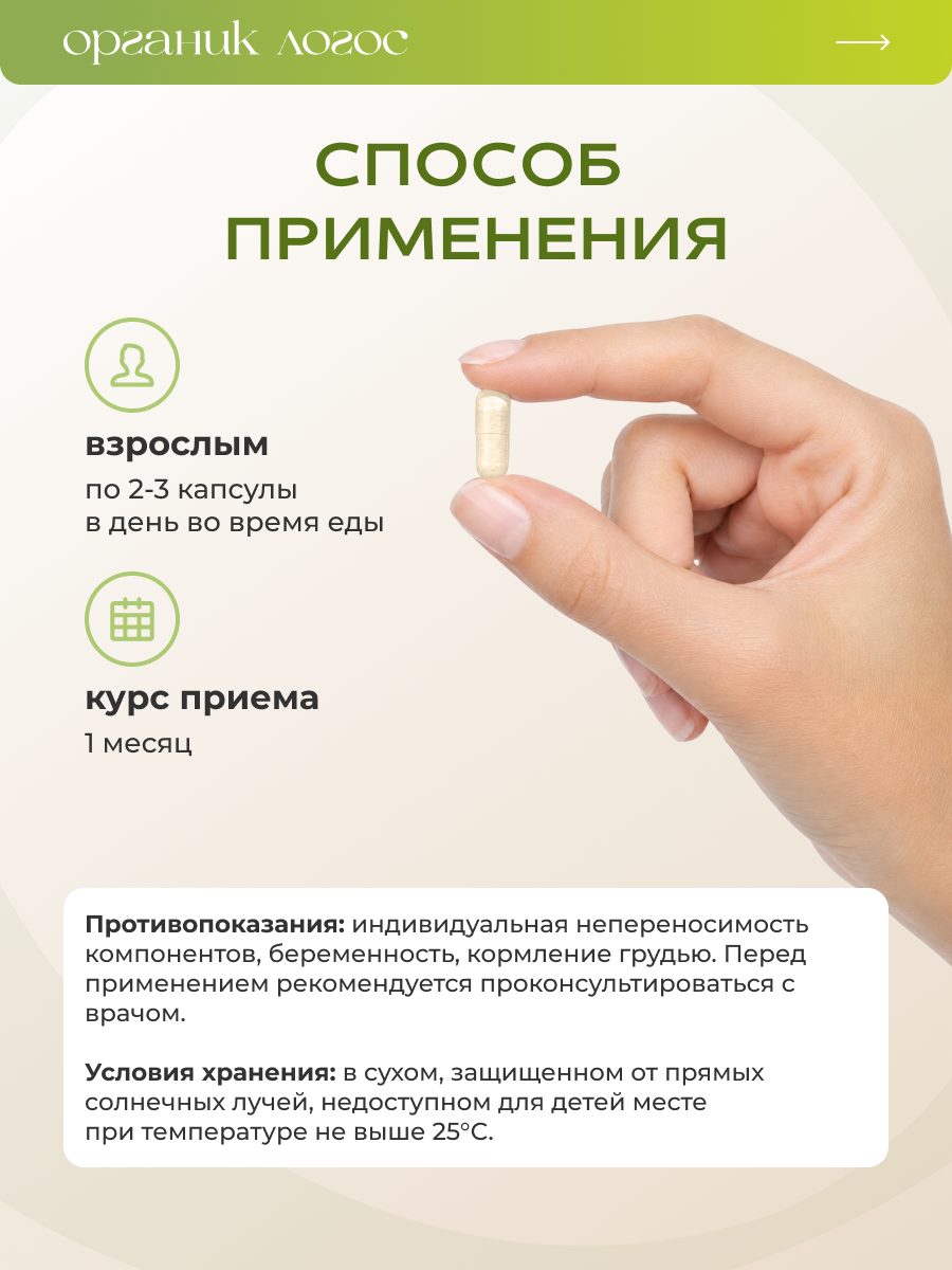 Пищеварительные ферменты Для ЖКТ ОРГАНИК ЛОГОС 60 капсул - фото 7