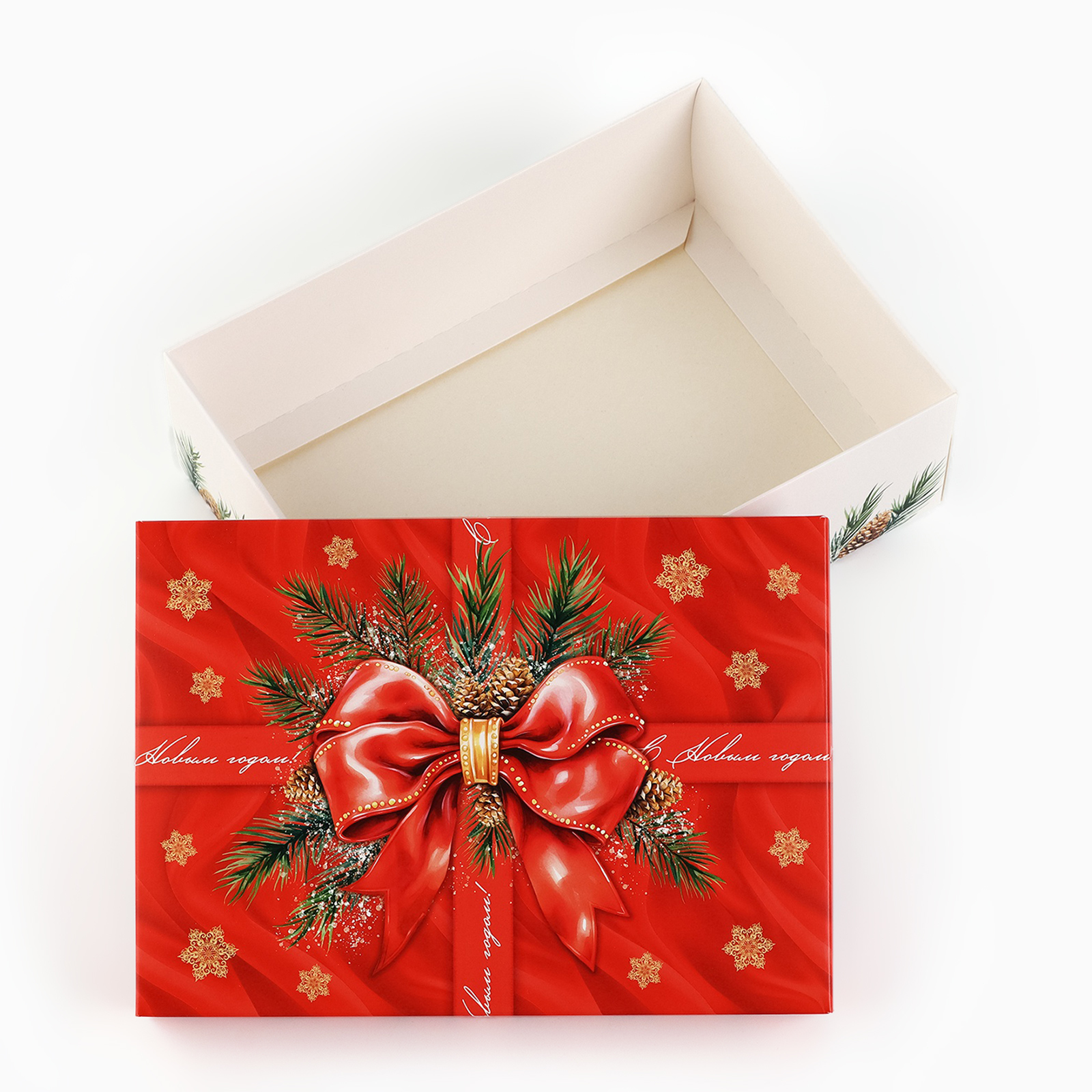 Коробка складная Дарите Счастье "С новым годом", бант, 21 х 15 х 7 см - фото 4