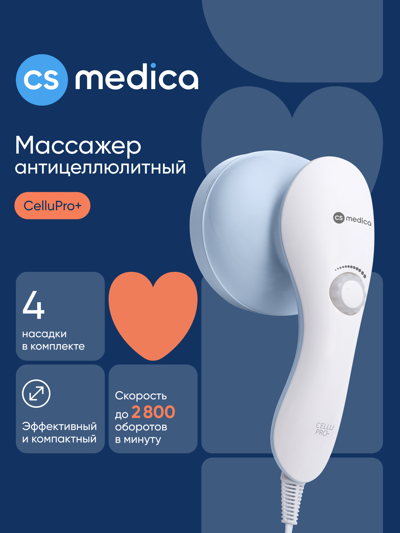 Массажер для тела CS MEDICA VibraPulsar CS-r9 CELLU PRO+ - фото 1