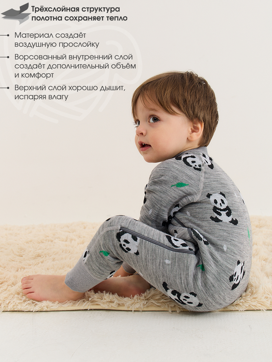 Термокомбинезон Dr. Wool DWWNB16/панды - фото 4