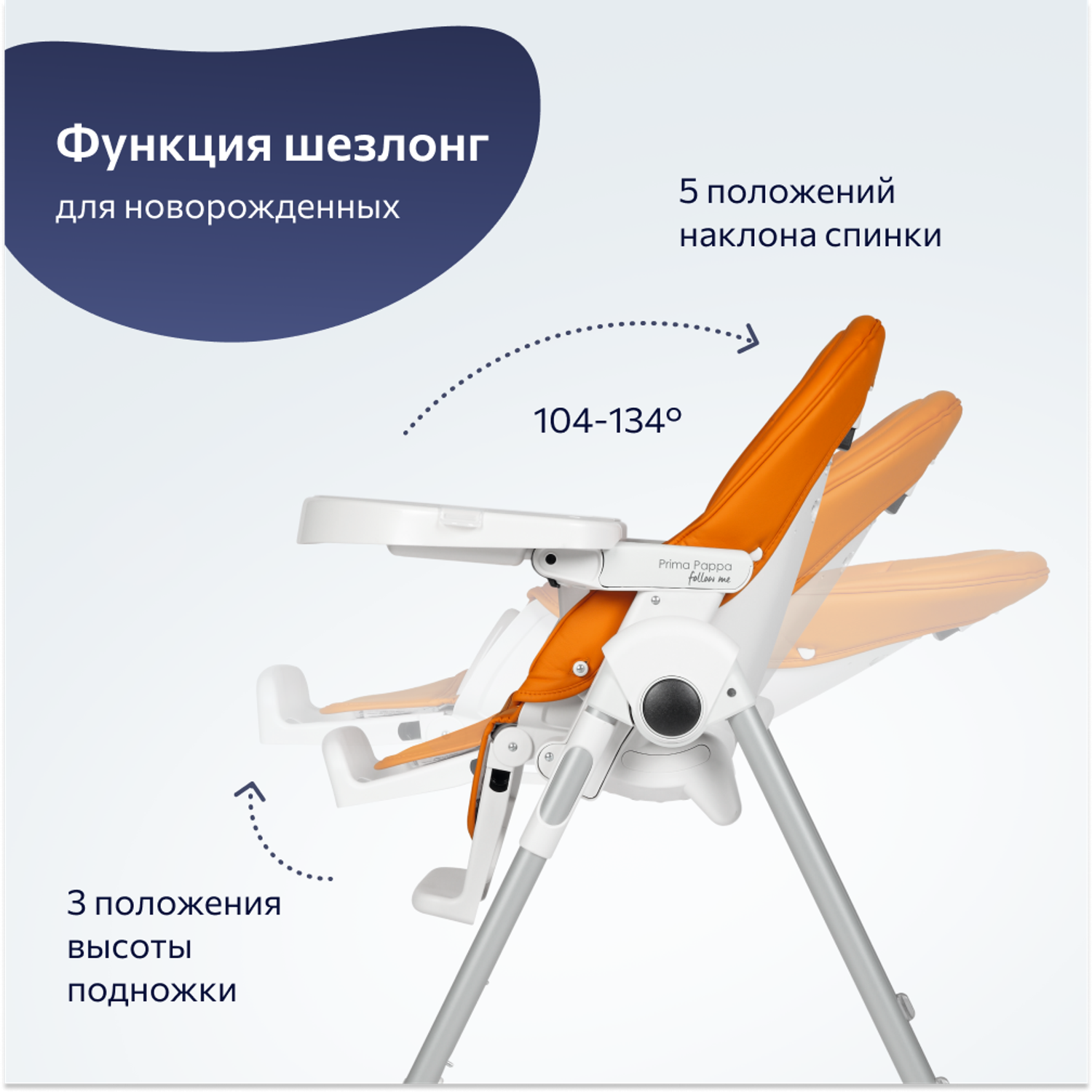 Стульчик для кормления Peg-Perego Prima Pappa Follow Me классический - фото 3