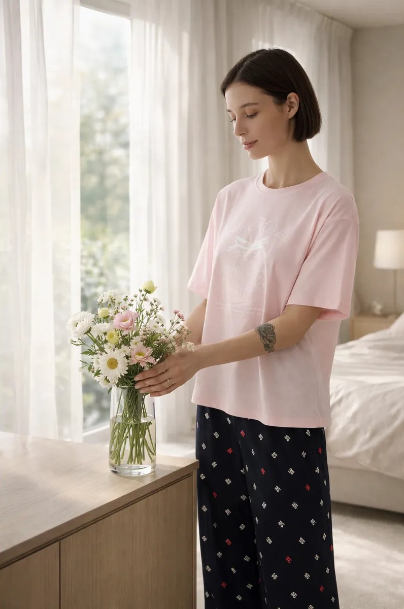 Пижама Mark Formelle (Марк Формэль) 592600/розовая сказка +текст на черном - фото 10