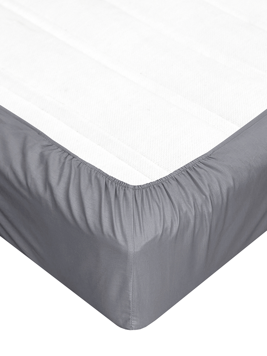 Простыня BRAVO поплин пепельный 160 x 200 см на резинке 1 шт. - фото 5