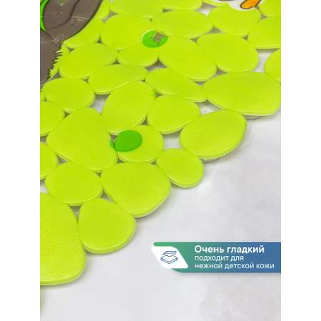 Коврик для ванной детский VILINA противоскользящий c присосками 36х69 см. Пингвинчик