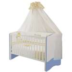 Детская кроватка Polini kids прямоугольная, без маятника (синий, белый)