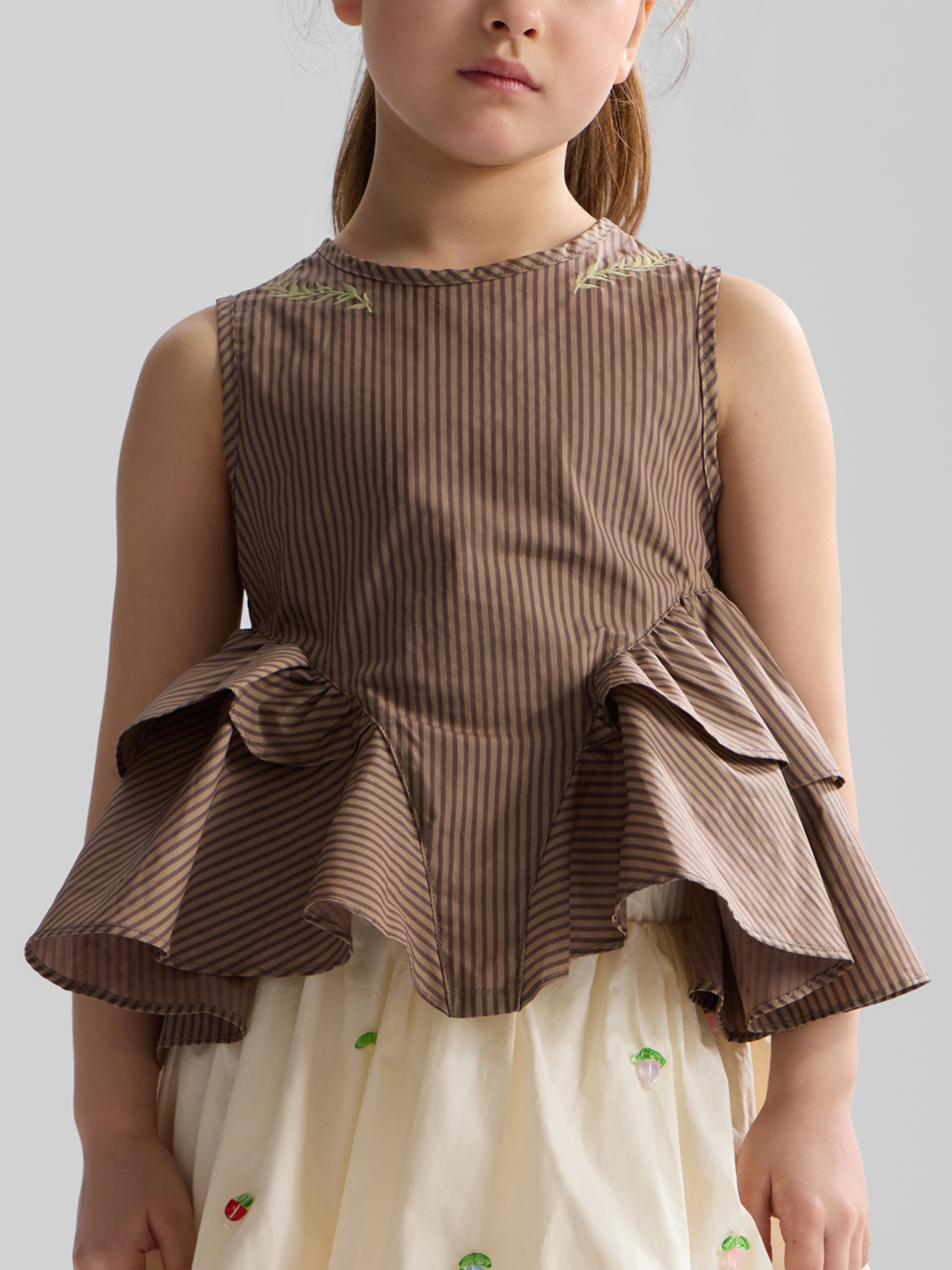 Изображение товара Детский летний топ Happy Baby с вышивкой и воланами