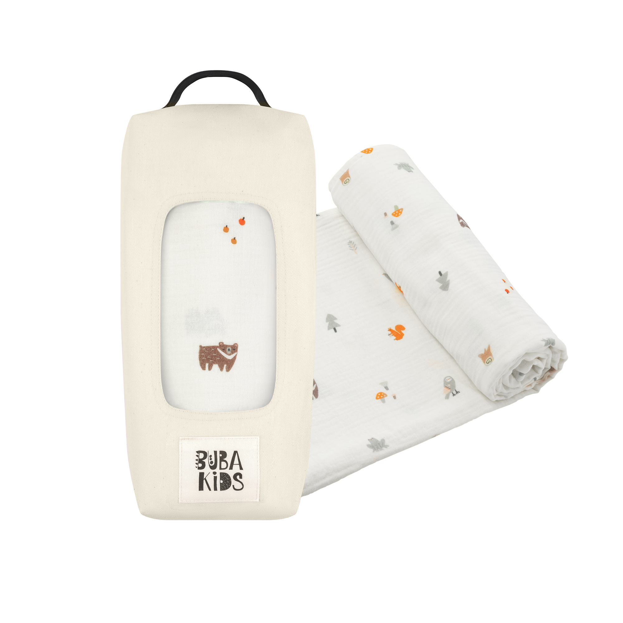 Пеленка муслиновая BUBA KIDS Заповедный лес молочный 115х115 см 1 шт - фото 10