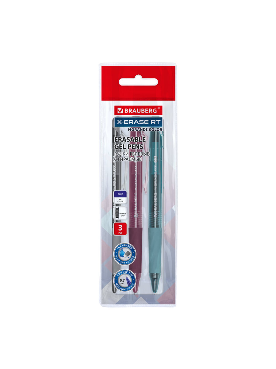 Ручка со стираемыми чернилами Brauberg 3 шт. - фото 3