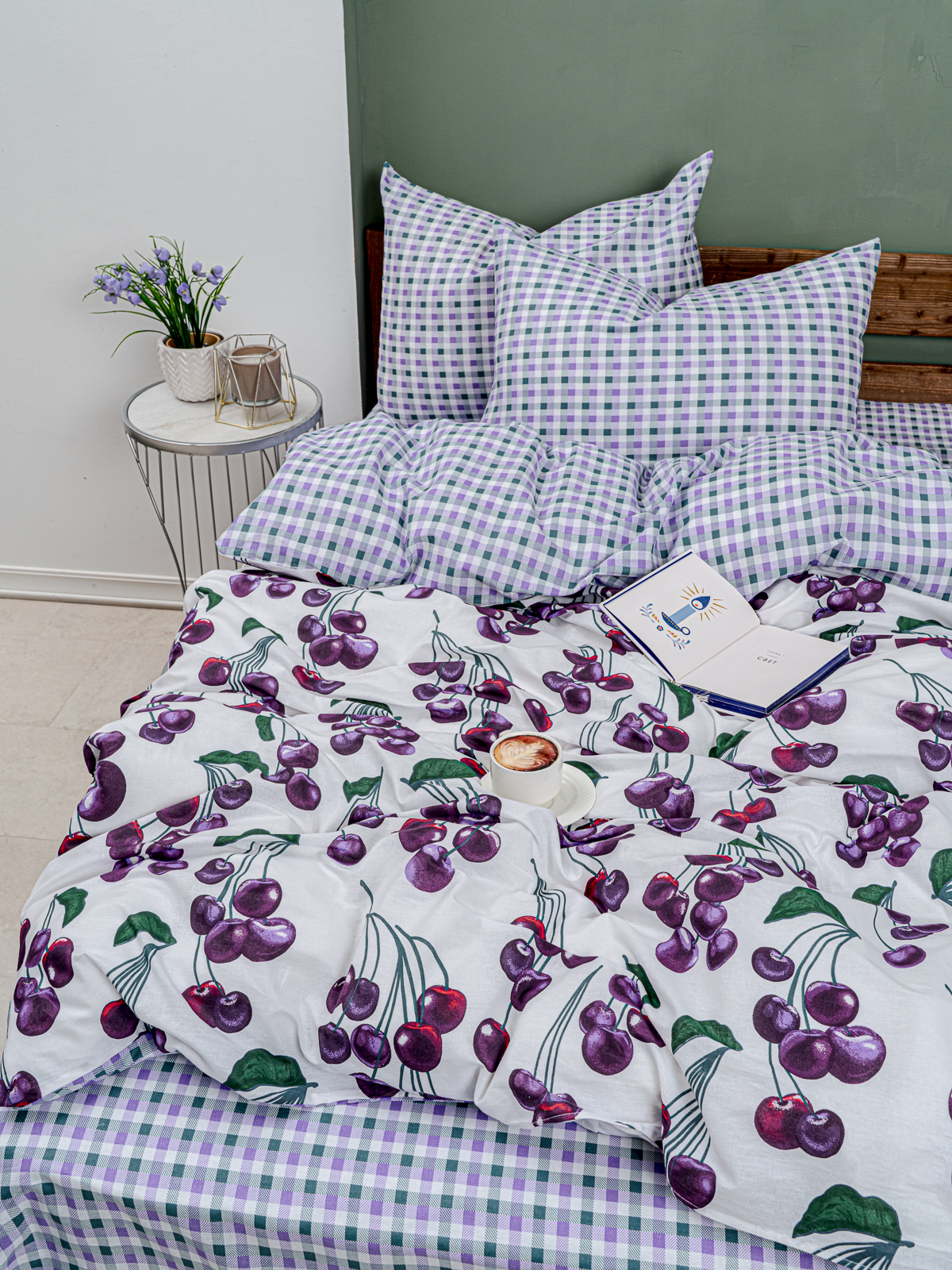 Комплект постельного белья LOVEBERRY Черешня полутораспальный 4 предм. - фото 13