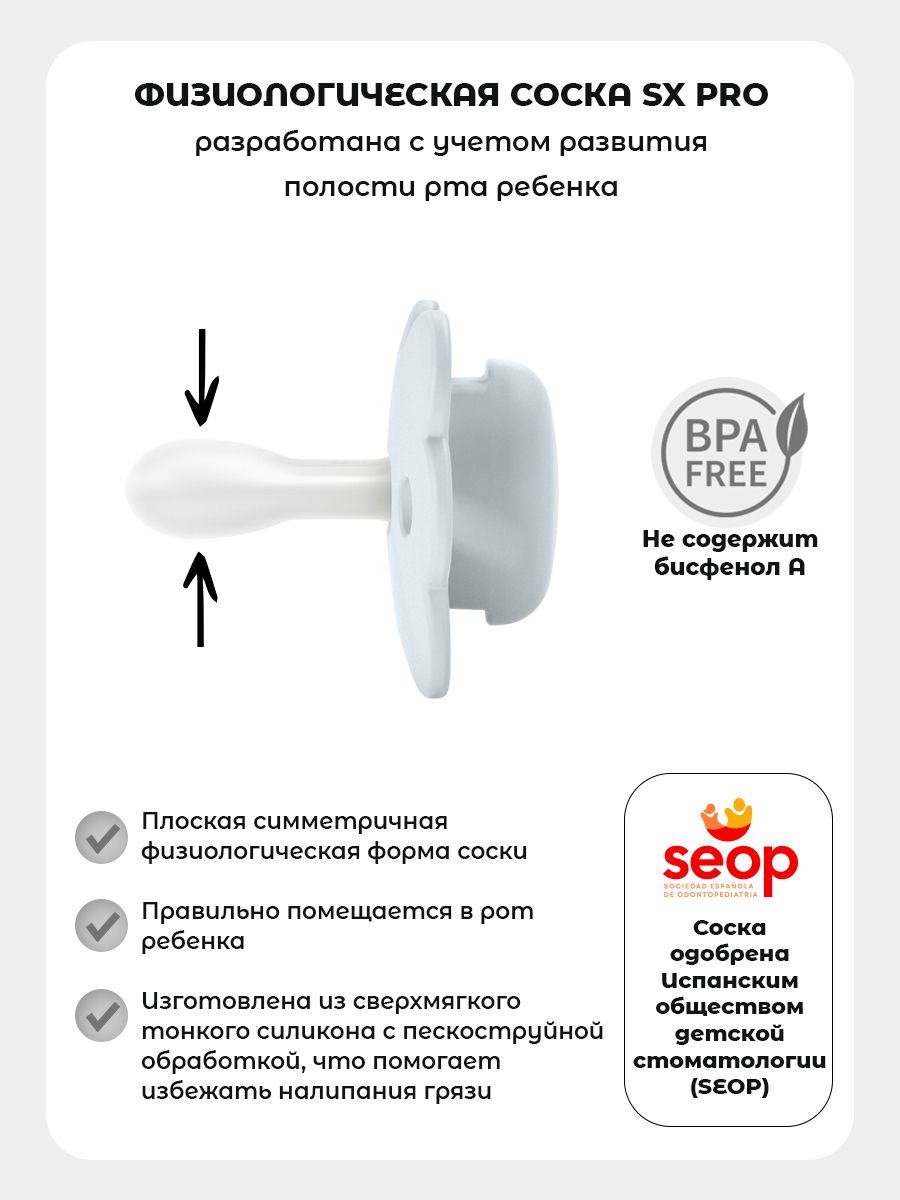 Пустышка Suavinex силикон ортодонтическая от 0 мес. 1 шт. - фото 2