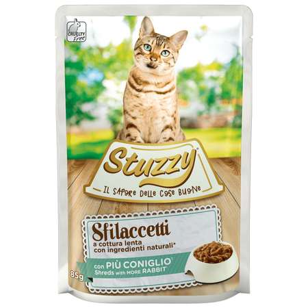 Корм для кошек Stuzzy 85г Sfilaccetti кролик в соусе пауч