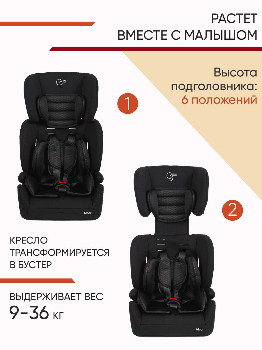 Автокресло CARING STAR Alcor 1/2/3 (9-36 кг) - фото 3