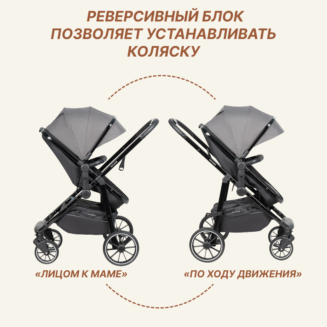 Коляска трансформер Costa Explorer серый - фото 5