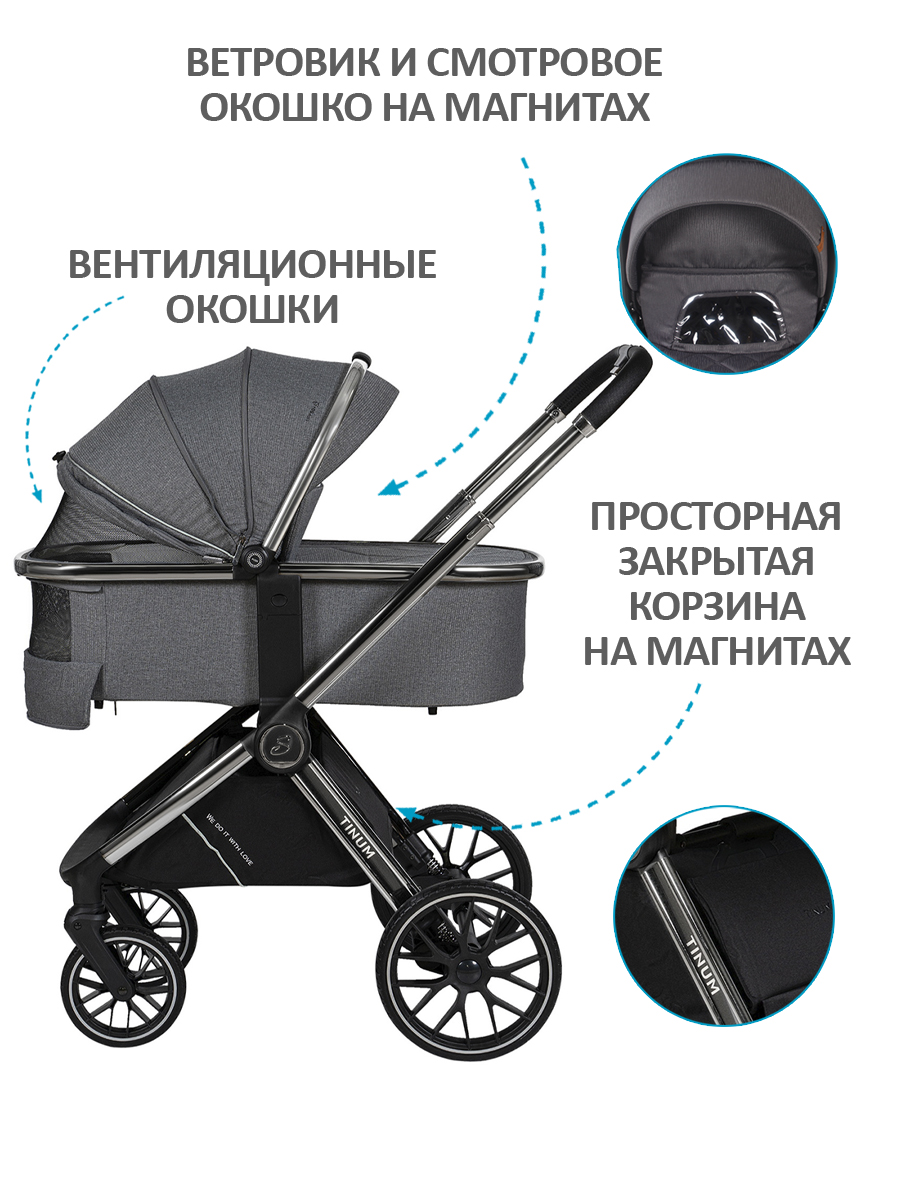 Коляска 3в1 Sevillababy Tinum серый - фото 5