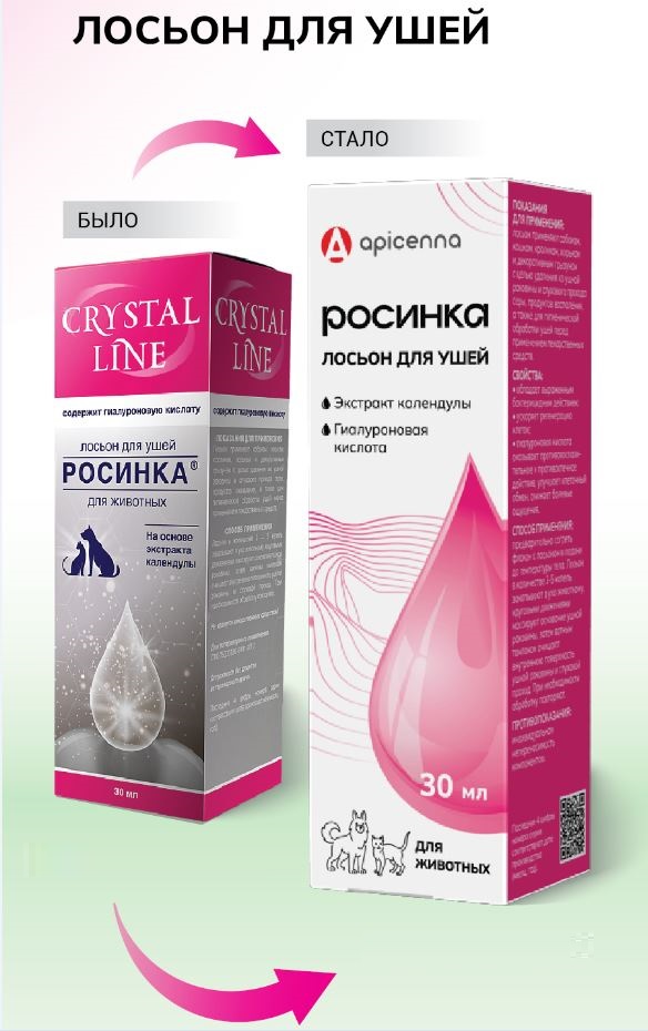 Лосьон для ушей для животных Apicenna Crystal Line Росинка 30мл - фото 3