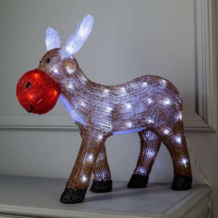 Светодиодная фигура Sima-Land «Мультяшный олень» 45×40×25 см акрил 50 LED 220 В свечение белое