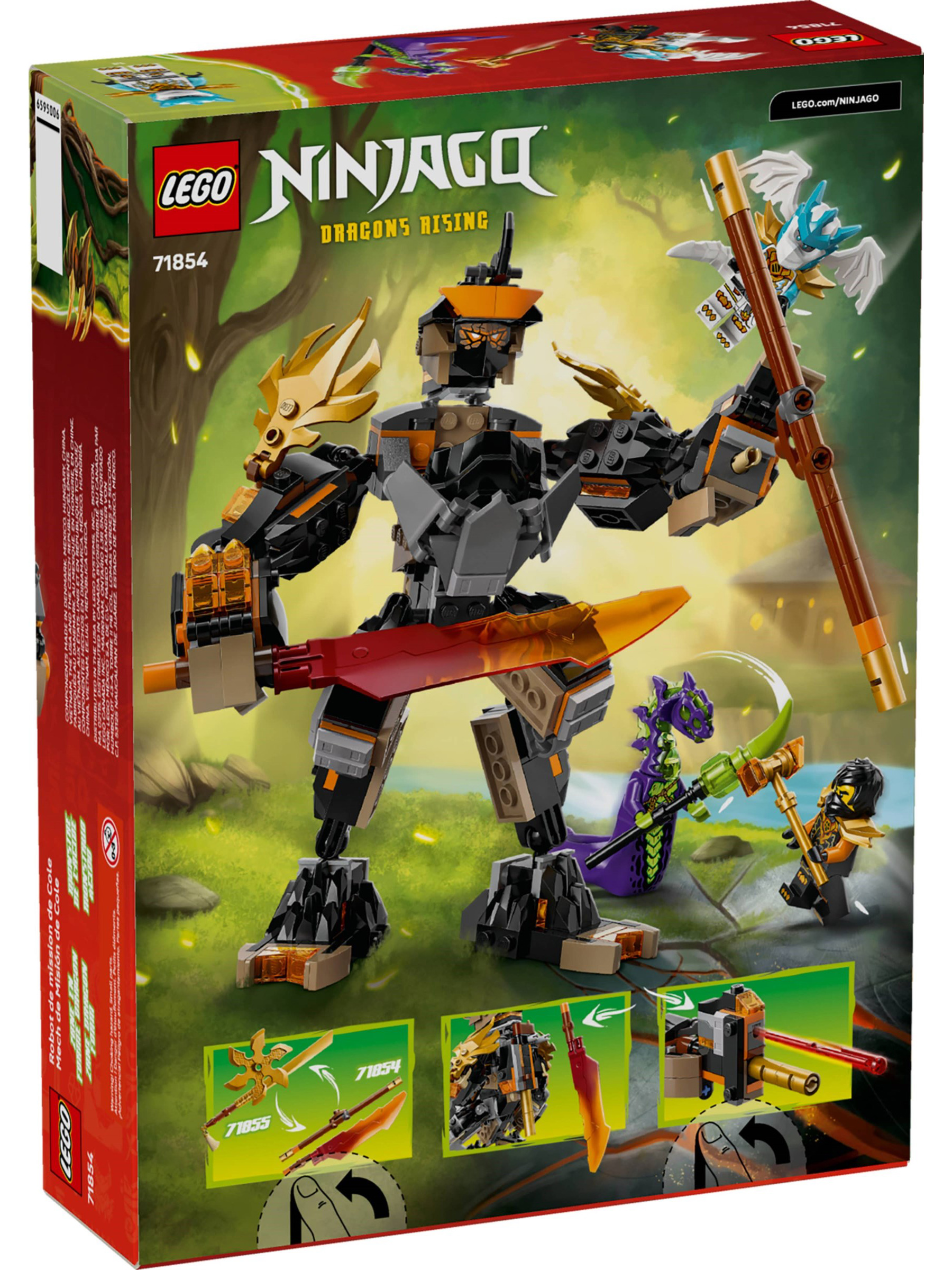 Конструктор LEGO NINJAGO мех Коула и Дракон Зейн 364 дет. - фото 12