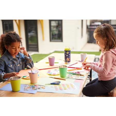 Стакан Klean Kanteen детский одностенный Kid Cup Straw Lid 10oz Super Sonic с трубочкой 296 мл