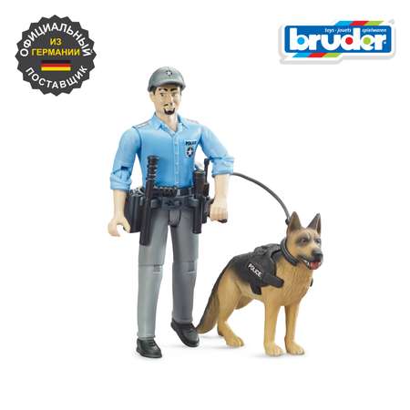 Фигурка Bruder полицейский с собакой