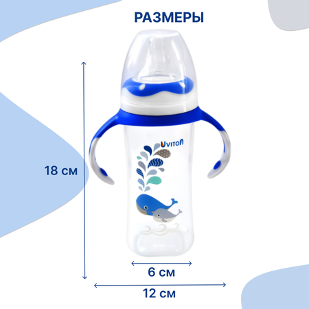 Бутылочка Uviton Classic+ 270 мл в ассортименте