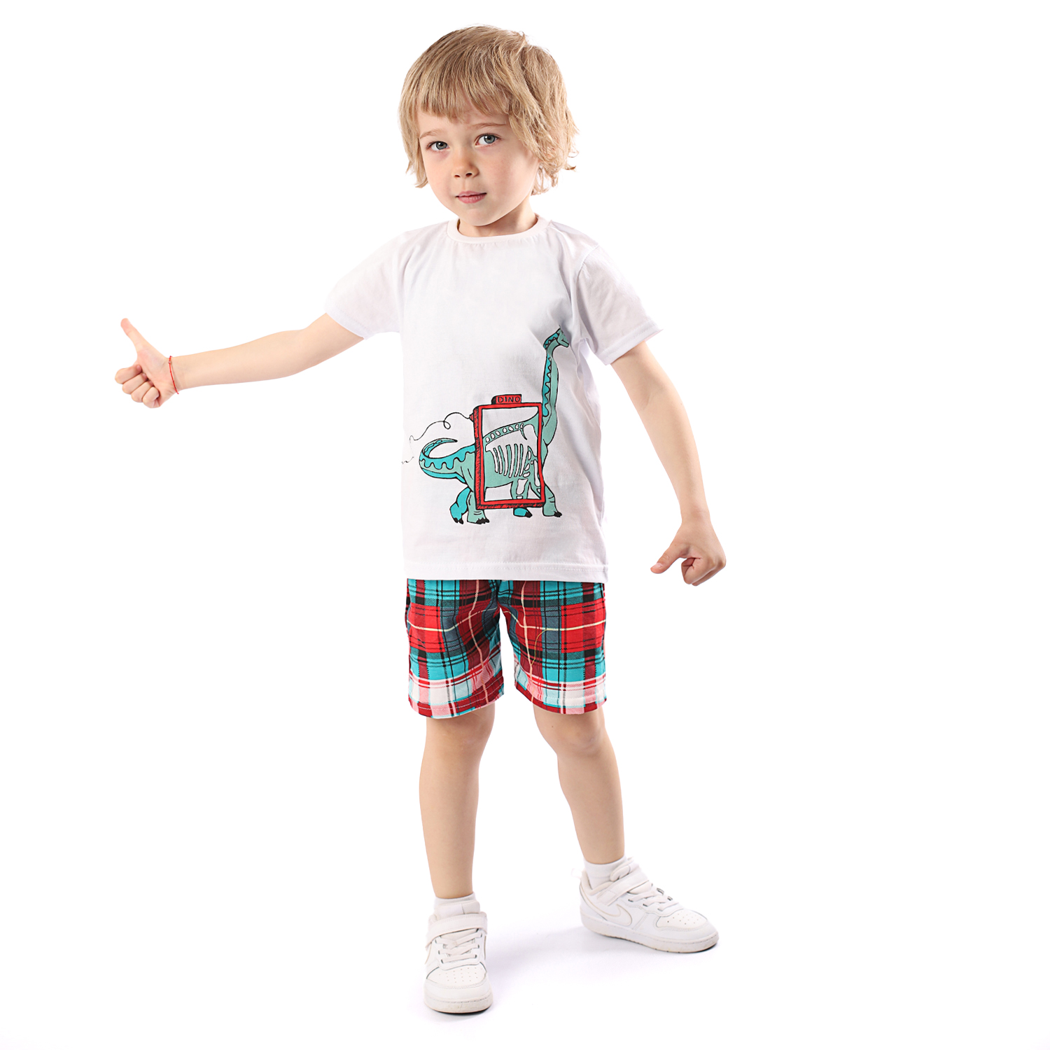 Костюм Babycollection ЦБ-00030254белый бирюзовый красный - фото 1