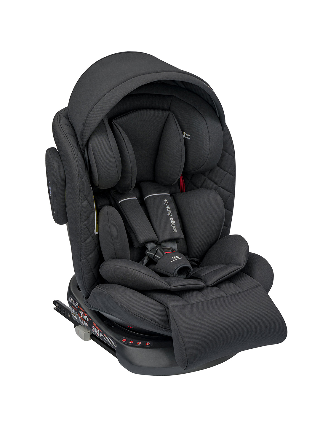 Автокресло Indigo SMART+ черный Isofix 0+/1/2/3 (0-36 кг) - фото 1